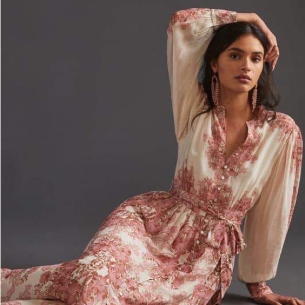 NWT Anthropologie Vivienne Floral Maxi Dress